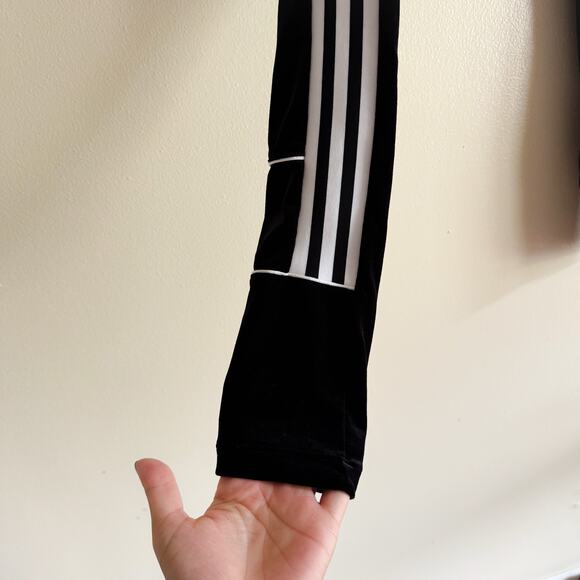 Adidas Black + White Velvet Velour Side Stripe Jogger Pants - Small - Picture 3 of 9